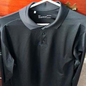 Under Armour Heatgear Polo Black Golf shirt Men's Large. like new. long sleeve